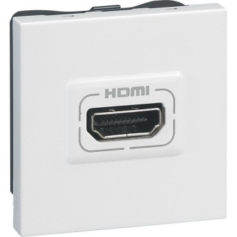 Аудио и видеорозетка LEGRAND Mosaic HDMI 2 модуля белый Аудио и видеорозетка LEGRAND Mosaic HDMI 2 модуля белый