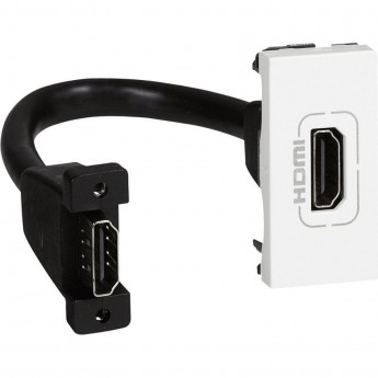 Розетка LEGRAND HDMI Mosaic 1 модуль оборудована шнуром белый Розетка LEGRAND HDMI Mosaic 1 модуль оборудована шнуром белый