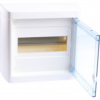 Накладной распределительный щит LEGRAND Nedbox с прозрачной дверью 1 рейка х 8 модулей Накладной распределительный щит LEGRAND Nedbox с прозрачной дверью 1 рейка х 8 модулей