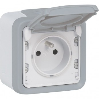 Розетка LEGRAND PLEXO 2К+З с заземлением французский стандарт накладная