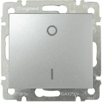 Выключатель LEGRAND Valena двухполюсный 16 A 250 В алюминий Выключатель LEGRAND Valena двухполюсный 16 A 250 В алюминий