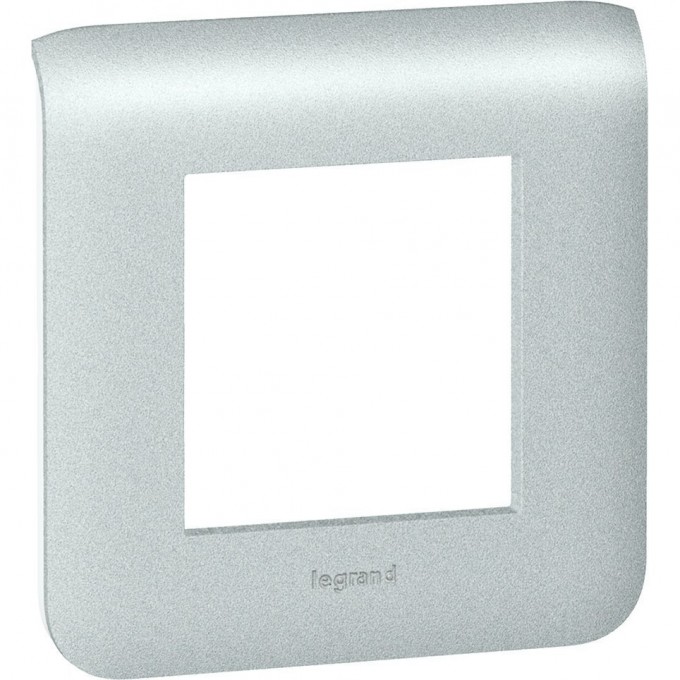 Рамка LEGRAND пластиковая Mosaic 2 модуля Алюминий 079302