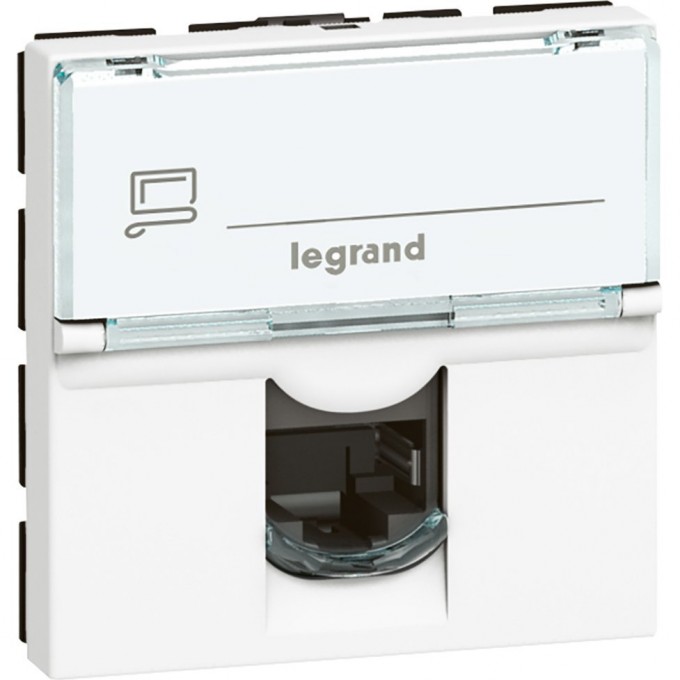 Розетка LEGRAND Mosaic RJ45 FTP кат.6, 2 модуля, белый 76565